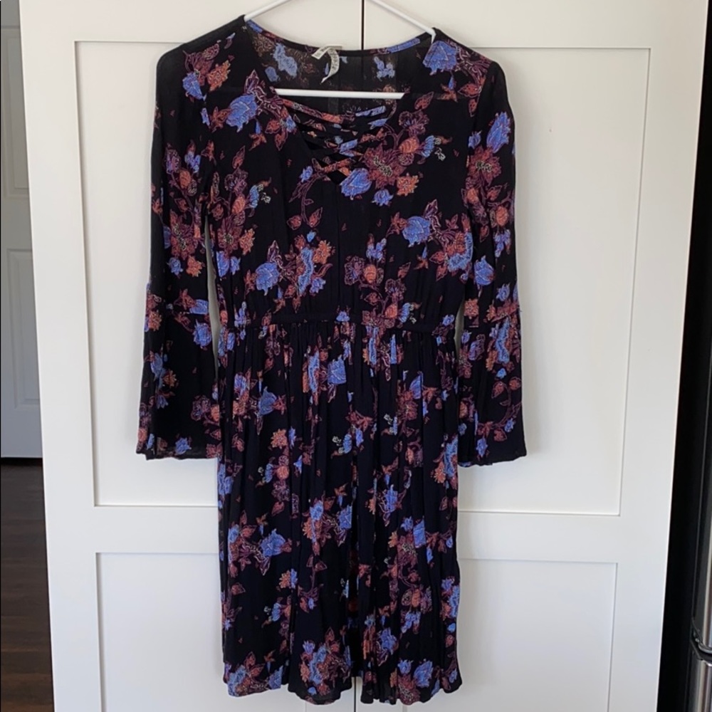 Mudd Black Peasant Dress With Bell Sleeves